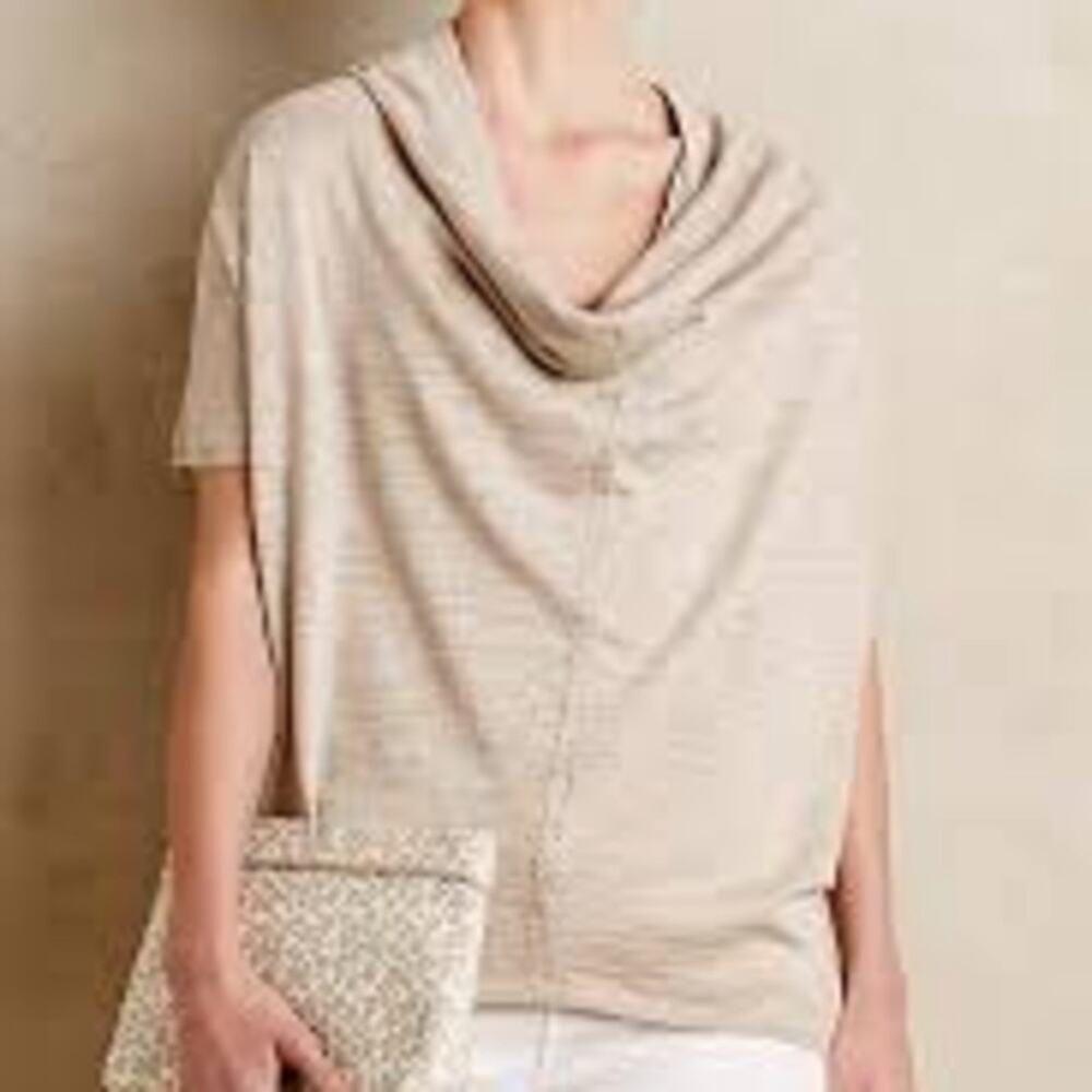 Anthro Knitted& Knotted Cowled Celice pullover